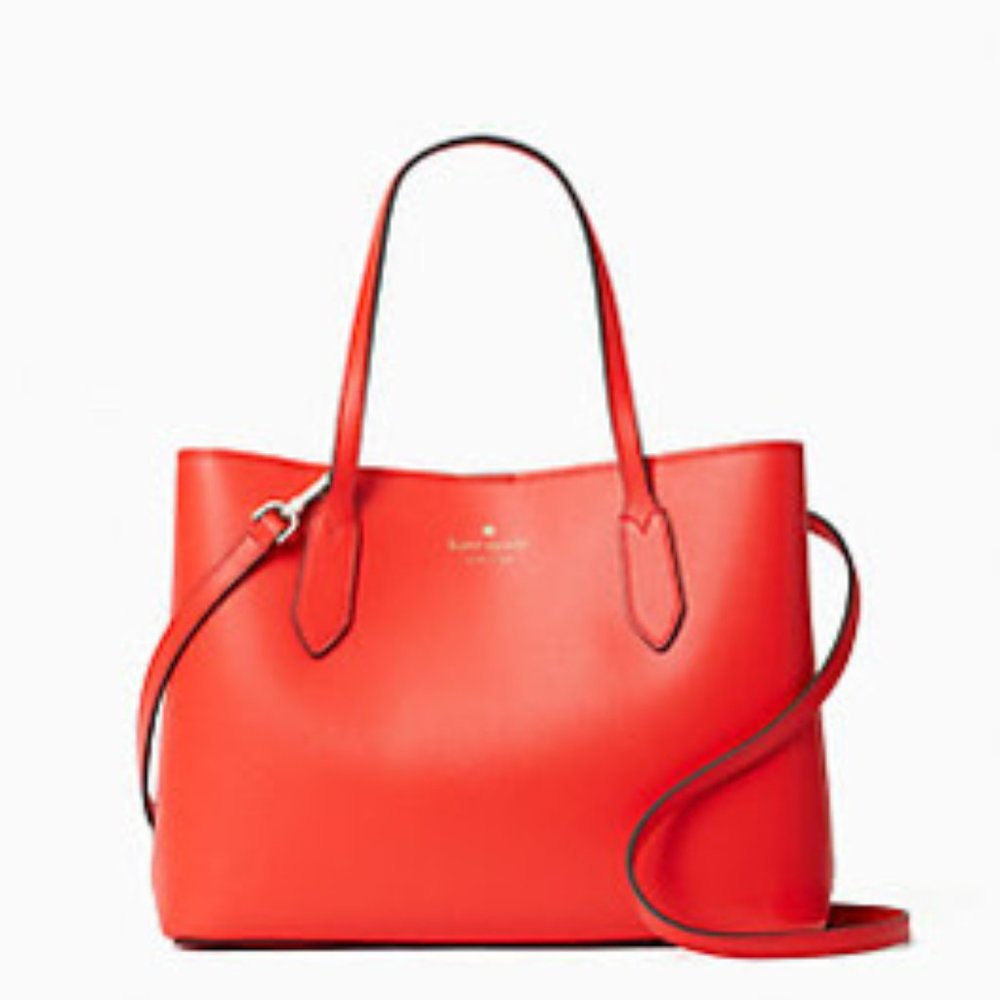 NWT Kate Spade Harper Satchel Geranium Medium Bag Crossbody Leather Style W…